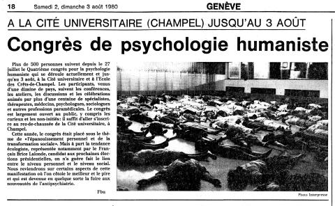 1980 Congrès de psychologie humaniste à la Cité Universitaire