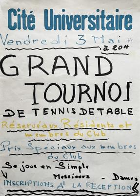 1968 Grand tournoi de ping pong à la Cité universitaire