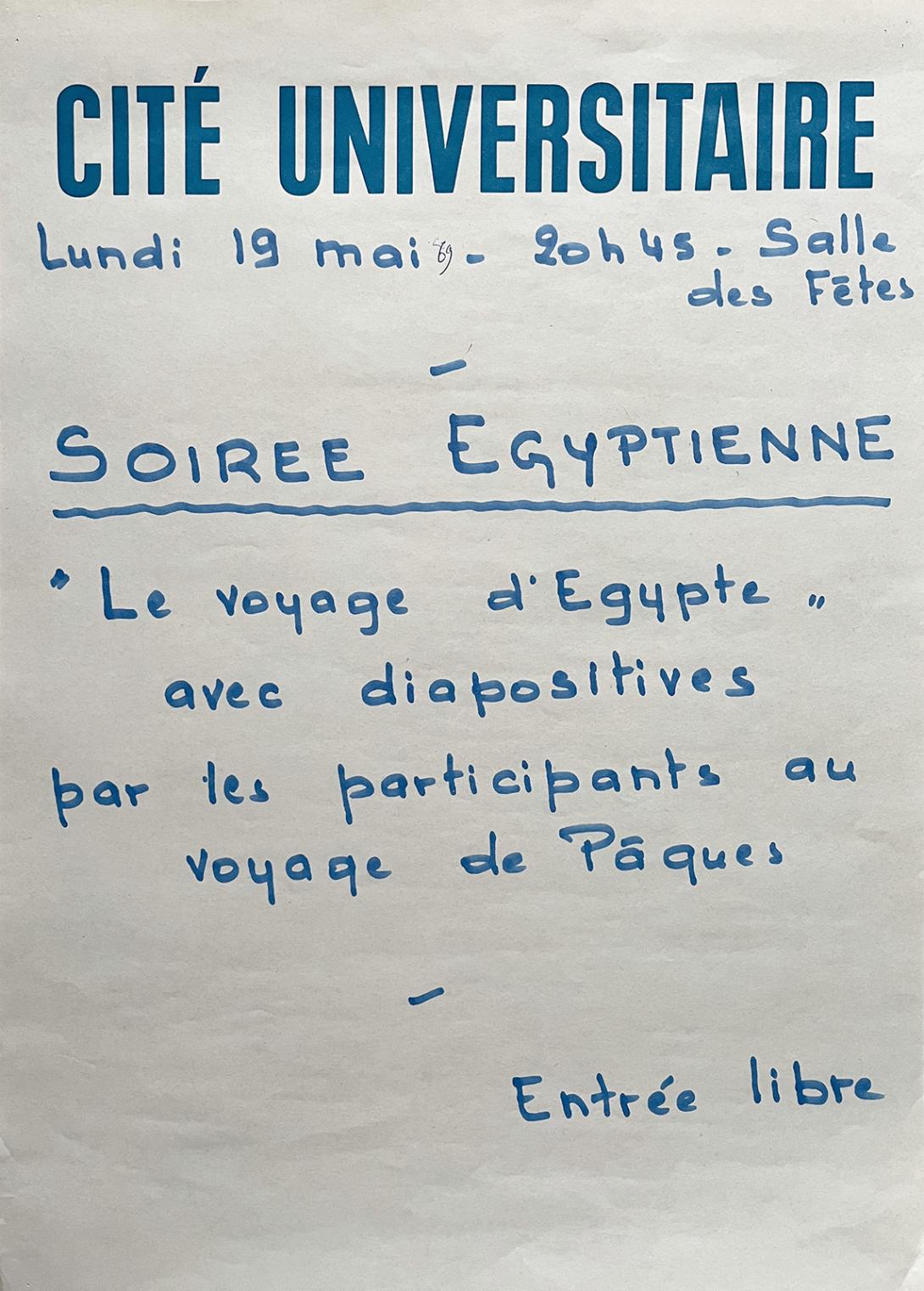 Soirée Egyptienne Cité Universitaire Genève
